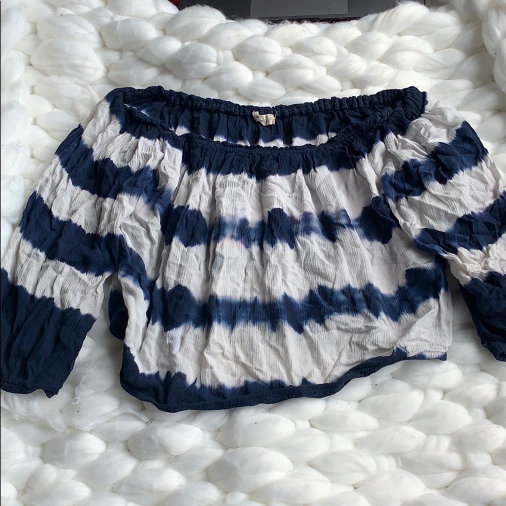 Hollister Size S Tie Dye Cropped Shoulderless Top